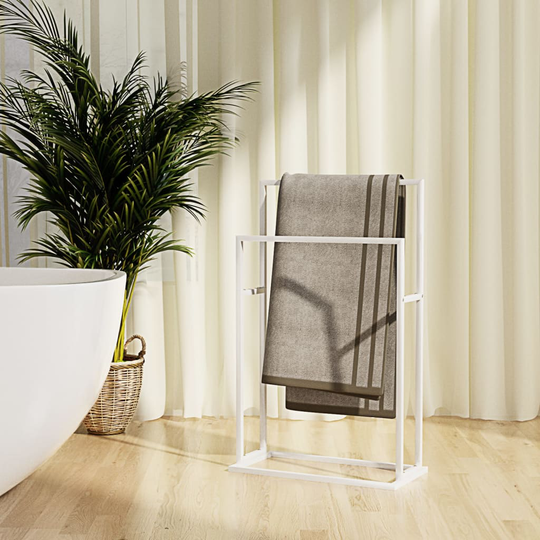 vidaXL fritstående håndklædeholder 48x24x78,5 cm jern hvid
