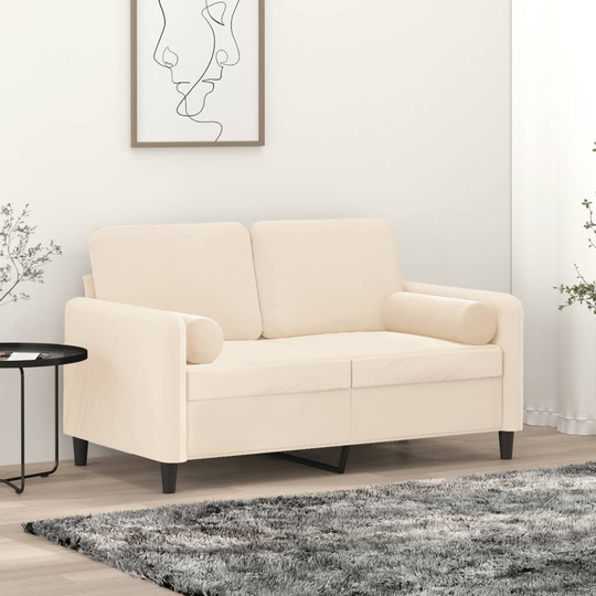 vidaXL pyntepuder 2 stk. Ø15x50 cm velour cremefarvet