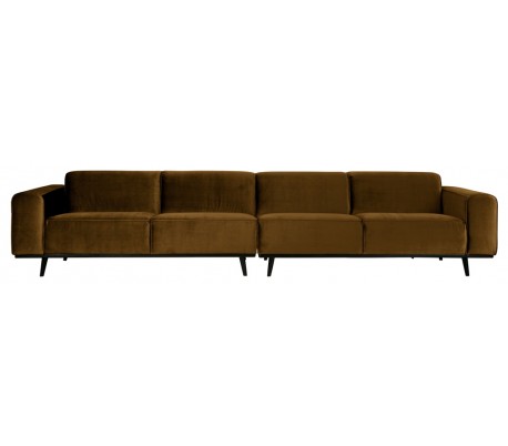 4-personers sofa i velour 372 cm - Honninggul