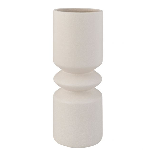 Vase i hvid keramik, 9x24 cm - 4441060