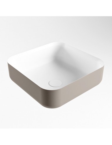BINX håndvask 36 x 36 cm Solid surface - Talkum/Røg