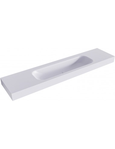 BIG LARGE væghængt håndvask 200 x 46 cm Solid surface - Svag grå