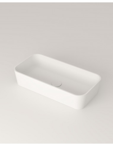 LC9M bordmonteret håndvask 56 x 28 cm solid surface - Mat hvid