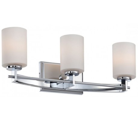 Taylor Badeværelseslampe i stål og glas B53,3 cm 3 x G9 LED - Poleret krom/Hvid