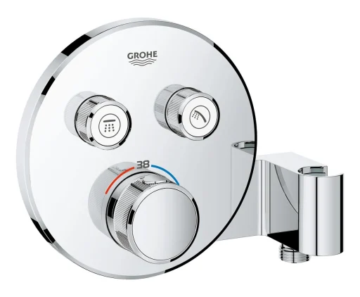 Grohe Grohtherm SmartControl indbygningsbatteri m/bruseholder, 2 udtag, krom