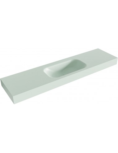 BIG SMALL væghængt håndvask 180 x 46 cm Solid surface - Svag grøn