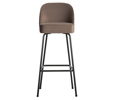 Barstol i velour H103 x B50 x D55 cm - Nougat