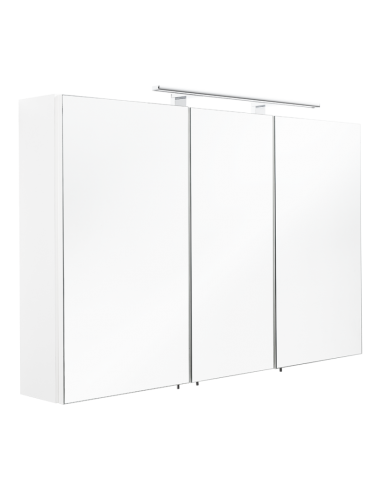 Spejlskab med 7W LED lampe i mdf og glas H68 x B110 cm - Hvid