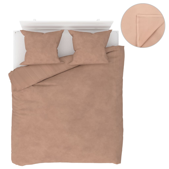 vidaXL sengesæt 5 dele 200 x 200/60 x 70 cm fleece beige