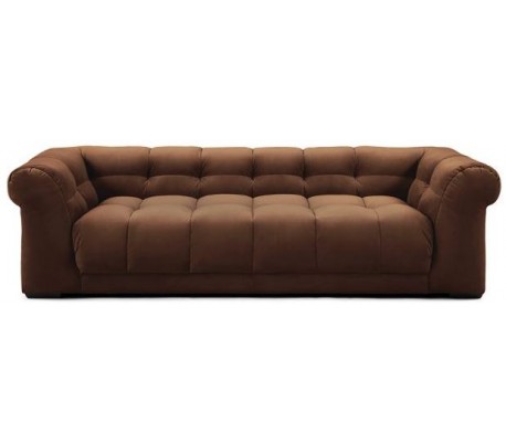 Cobble Hill 3,5 personers sofa i velour B235 cm - Sort/Chokolade