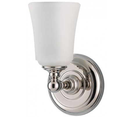 Huguenot Lake Badeværelseslampe i stål og glas H24,8 cm 1 x G9 LED - Poleret krom/Hvid