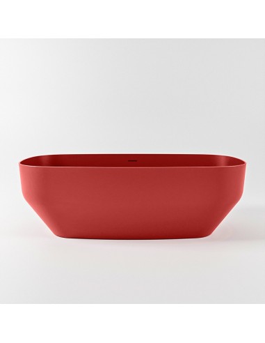 STONE fritstående badekar 170 x 75 cm Solid surface - Rød
