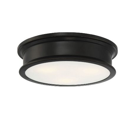 Watkins 3 Flush Plafond Ø41 cm - Antik bronze/Opalhvid