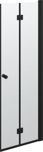Dansani Match foldedør, 67-69 cm, sort profil, klart glas