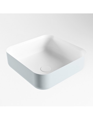 BINX håndvask 36 x 36 cm Solid surface - Talkum/Babyblå
