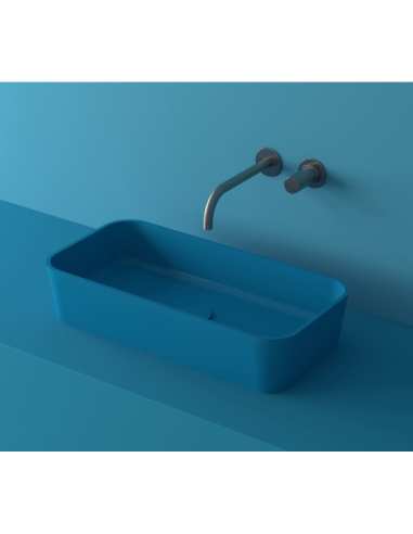 LC9M bordmonteret håndvask 56 x 28 cm solid surface - Havblå