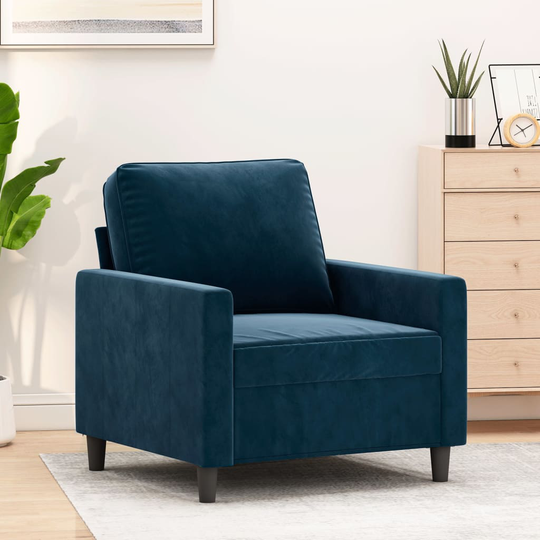 vidaXL lænestol 60 cm velour Blå