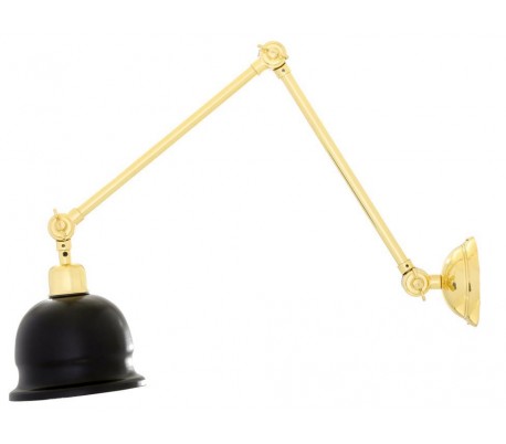 Nico Væglampe H45 - 79 cm 1 x E27 - Poleret messing/Sort