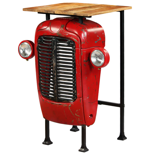 vidaXL traktor-barbord i massivt mangotræ rød 60 x 60 x 107 cm
