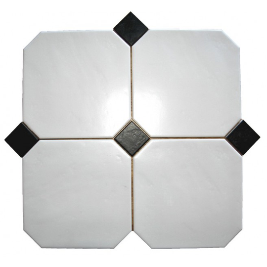 Octagon Hvid Mat 20x20 cm