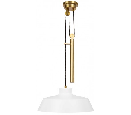 Candor Loftlampe i messing og stål Ø43,2 cm 1 x E27 - Hvid/Brændt messing