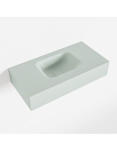 LEX væghængt håndvask 60 x 30 cm Solid surface - Svag grøn