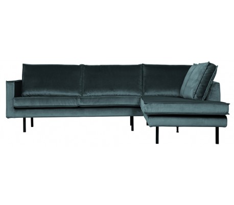 Rodeo Hjørnesofa højrevendt i velour 266 x 213 cm - Teal