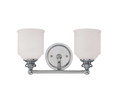 Melrose 2 Badeværelseslampe B37 cm - Poleret krom/Opalhvid