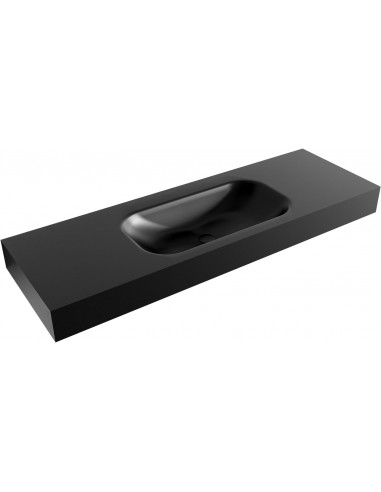 BIG SMALL væghængt håndvask 140 x 46 cm Solid surface - Sort