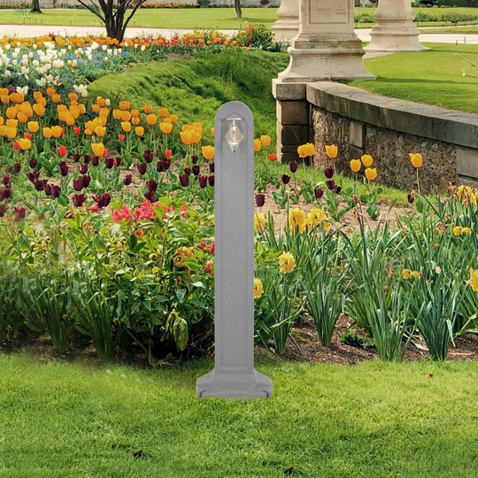 vidaXL havevandpost med hane stenlook lysegrå