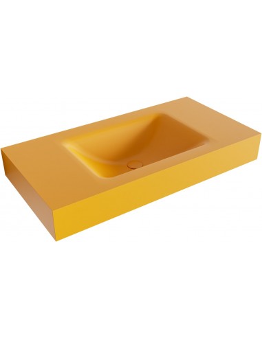 CLOUD væghængt håndvask 90 x 46 cm Solid surface - Okker