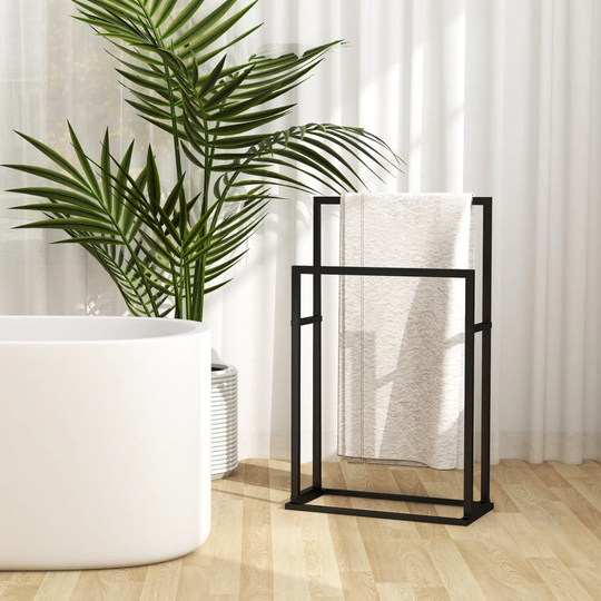 vidaXL fritstående håndklædeholder 48x24x78,5 cm jern sort