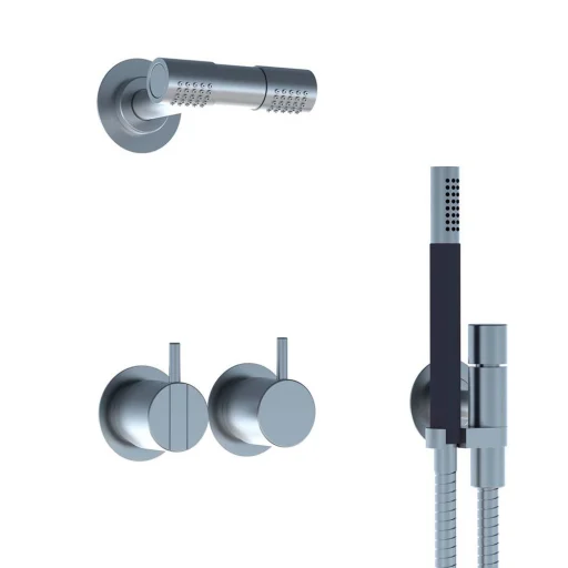Vola 2471-081D brusebatteri, børstet krom