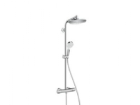 HANSGrohe Crometta S240 brusesystem i hvid/krom med 350 mm brusearm, håndbruser med 1 strålefunktion Rain. EuroSmart 9l/min.