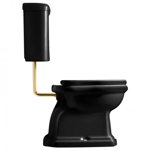 Lavabo Retro Low toilet, P-lås, blank sort m. messing