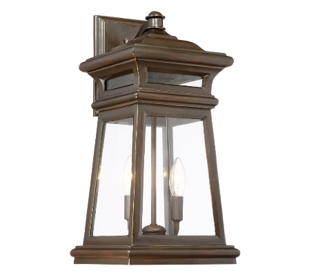 Taylor 2 Væglampe H50 cm - Antik guldbronze/Klar