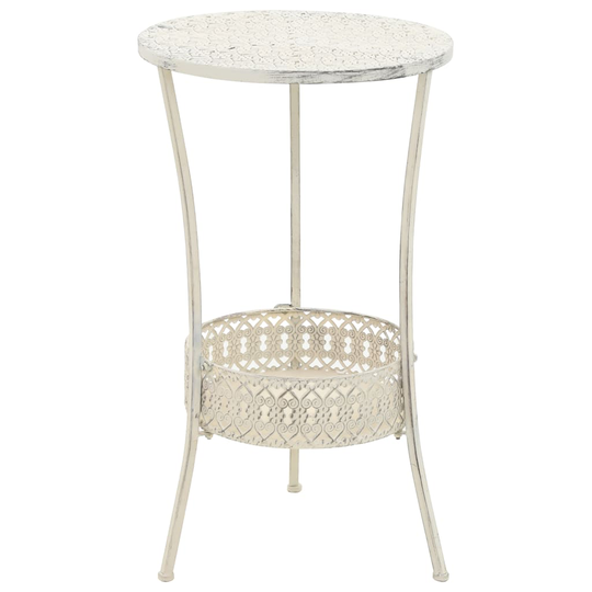 vidaXL bistrobord i vintagestil rund metal 40 x 70 cm hvid