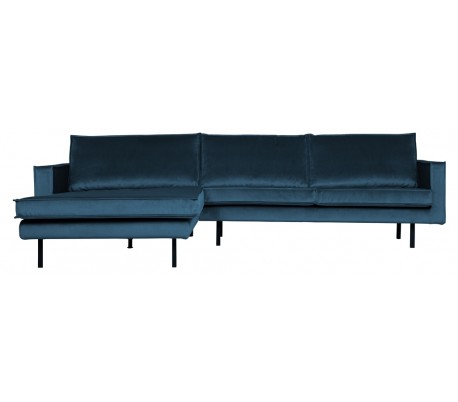 Rodeo Sofa med venstrevendt chaiselong i velour 300 x 155 cm - Blå