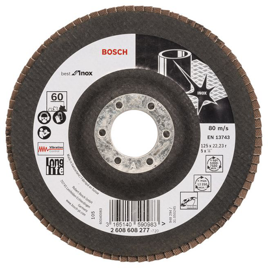 Bosch Lamelskive Inox 125mm K60 - 2608608277