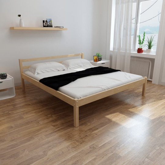 vidaXL seng med madras i memoryskum massivt fyrretræ 180 x 200 cm