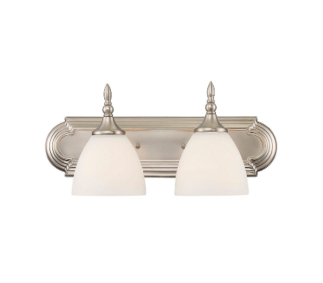 Herndon 2 Badeværelseslampe B46 cm - Satineret nikkel/Opalhvid