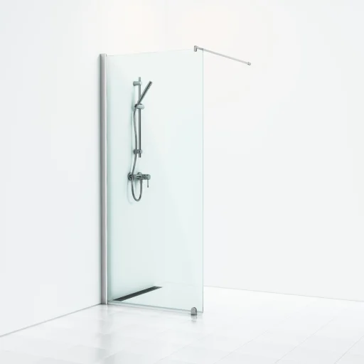 Svedbergs Skoga Brusevæg 100 cm, klart glas/mat alu