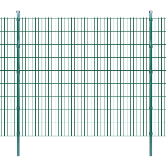 vidaXL 2D paneler og pæle til havehegn, 2.008x1.830 mm, 14 m, grønne