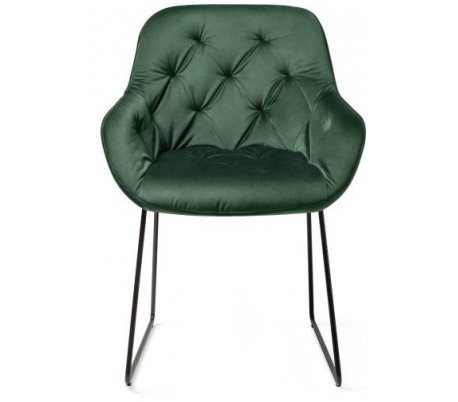 2 x Tara Spisebordsstole H84 cm velour - Sort/Junglegrøn