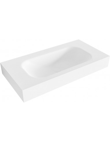 BIG SMALL væghængt håndvask 90 x 46 cm Solid surface - Talkum