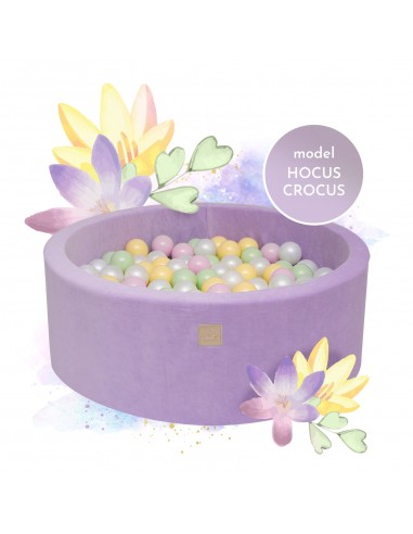 Hocus Crocus boldbassin med 250 bolde i velour Ø90 cm - Lavendel