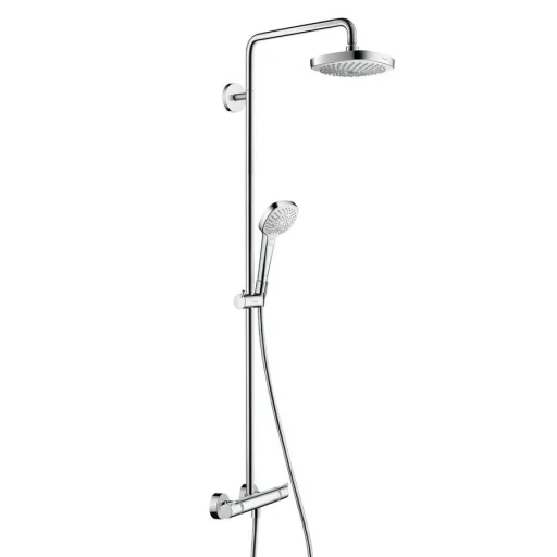 Hansgrohe Croma Select E 180 2jet komplet brusesystem, krom/hvid