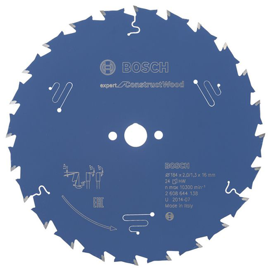 Bosch Rundsavsklinge 184x16x2mm 24t Exp Constructwo - 2608644138