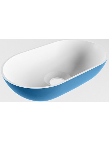 POOLE håndvask 30 x 18 cm Solid surface - Talkum/Jeansblå