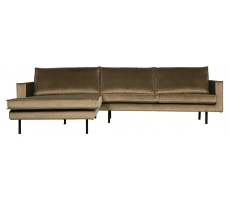 Rodeo Sofa med venstrevendt chaiselong i velour 300 x 155 cm - Taupe